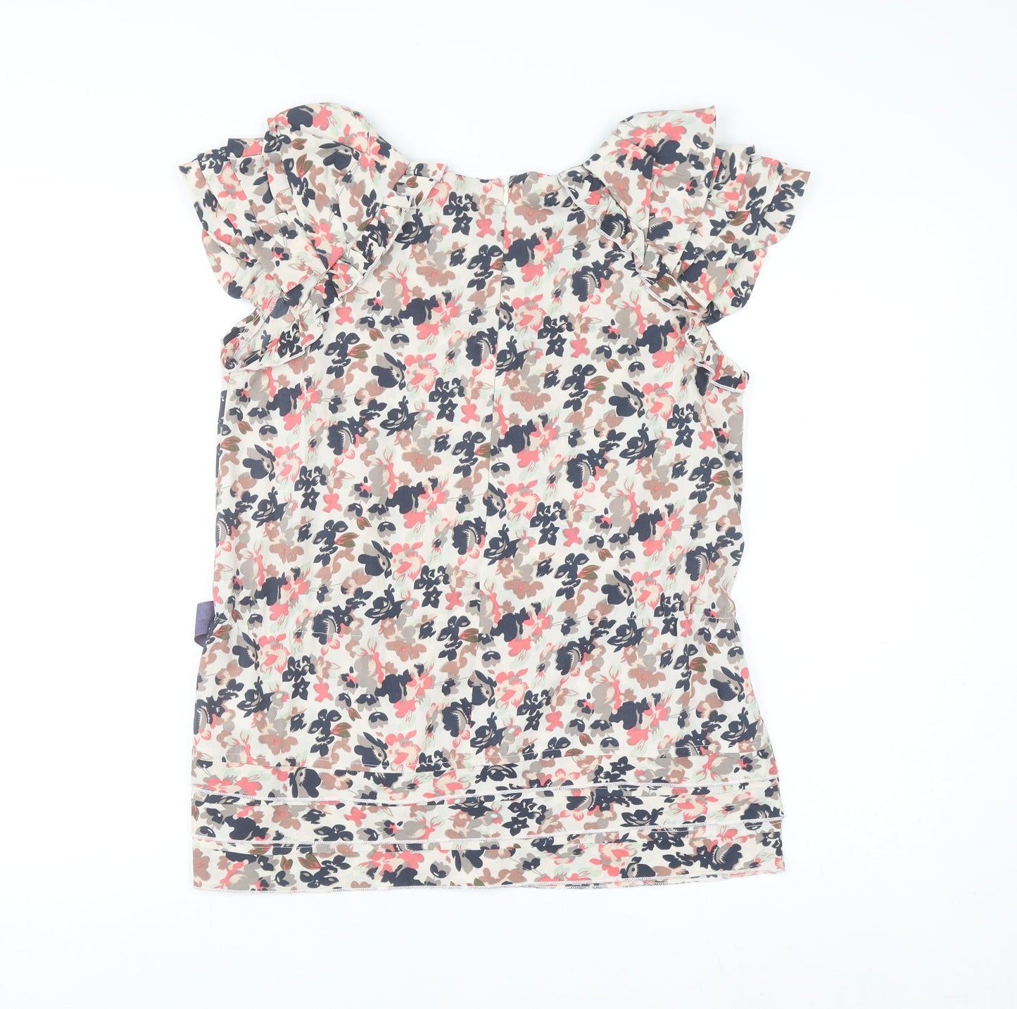 A|wear Women's Multicoloured Floral Beaded Tunic Blouse Size 8