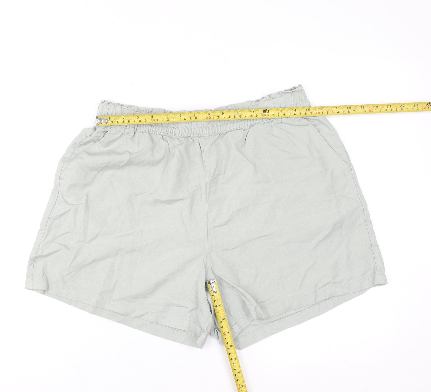 Dunnes Stores Women’s Beige Linen Blend Pull-On Casual Shorts Size 12