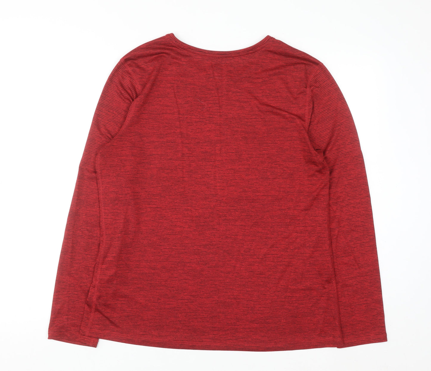 Athletic Works Womens Red Long Sleeve Active T-Shirt Size L 12-14