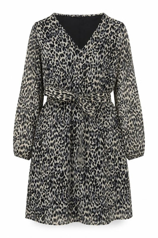 ONLY Women’s Multicoloured XL Leopard Print V-Neck Wrap Dress