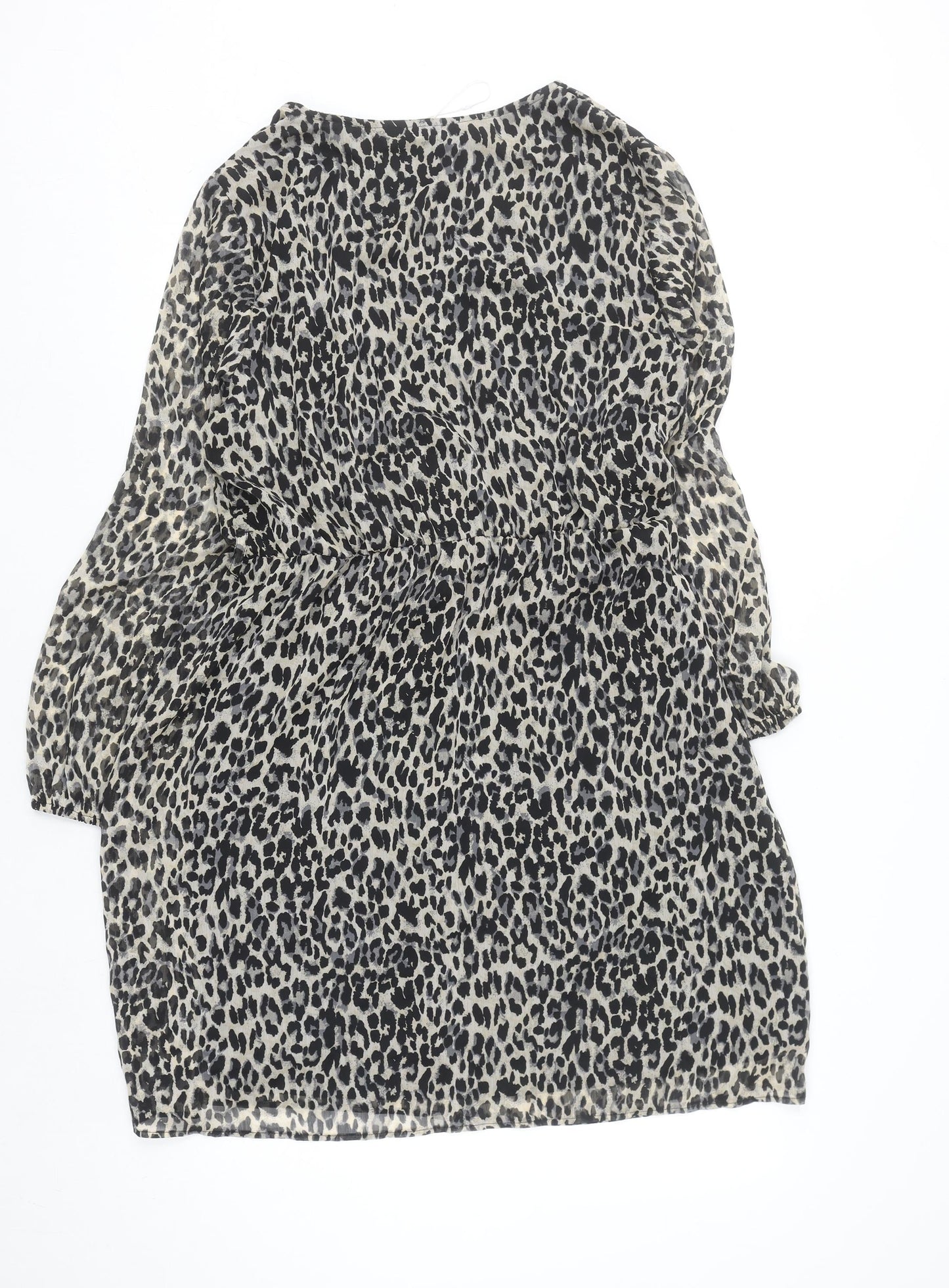 ONLY Women’s Multicoloured XL Leopard Print V-Neck Wrap Dress