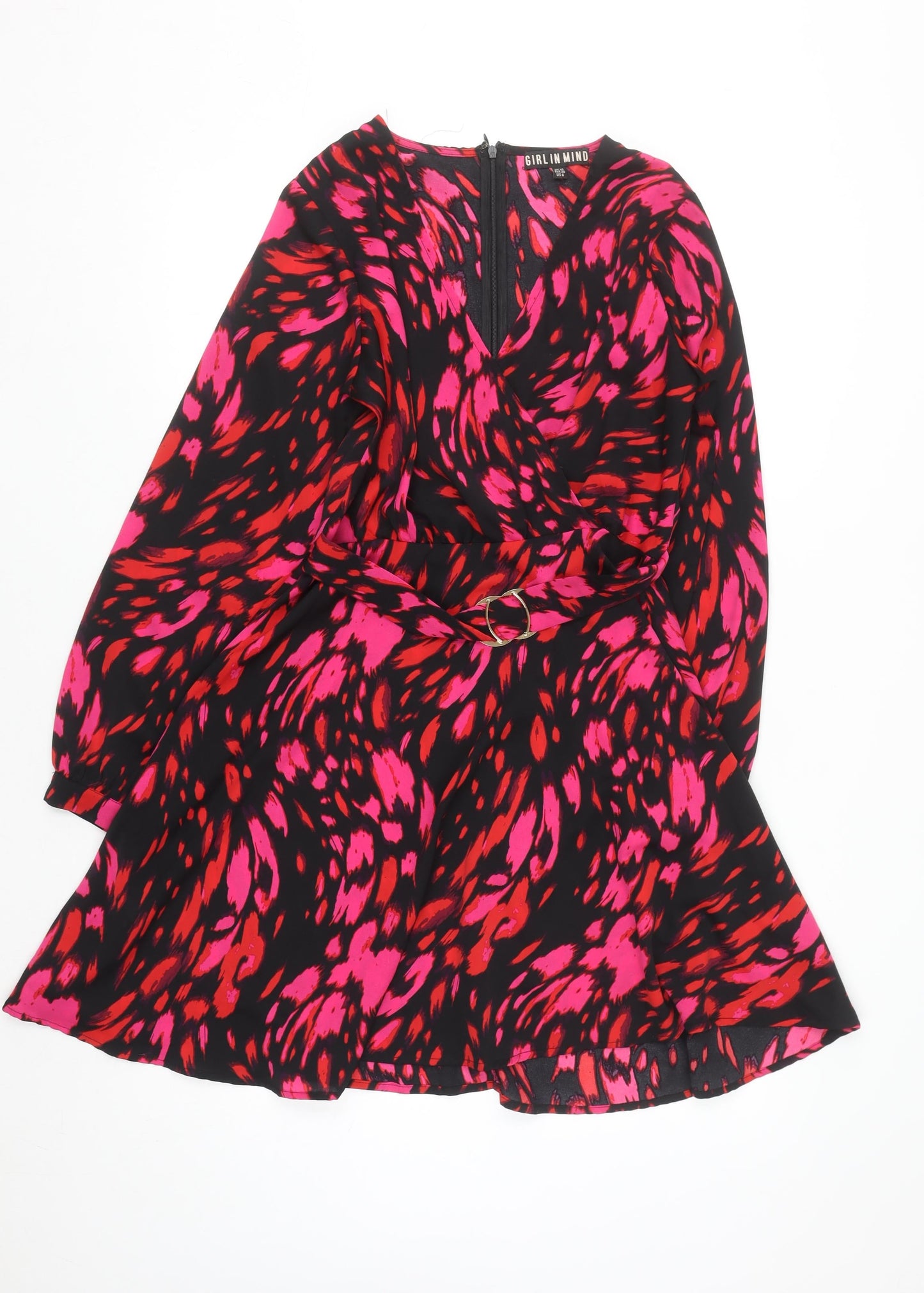 Girl In Mind Women’s Multicoloured Size 10 Wrap Mini Dress