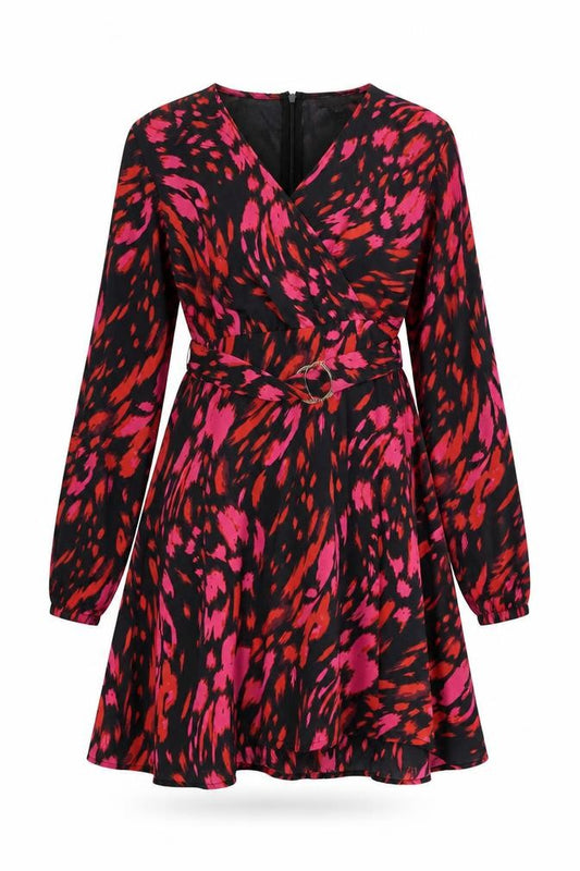 Girl In Mind Women’s Multicoloured Size 10 Wrap Mini Dress