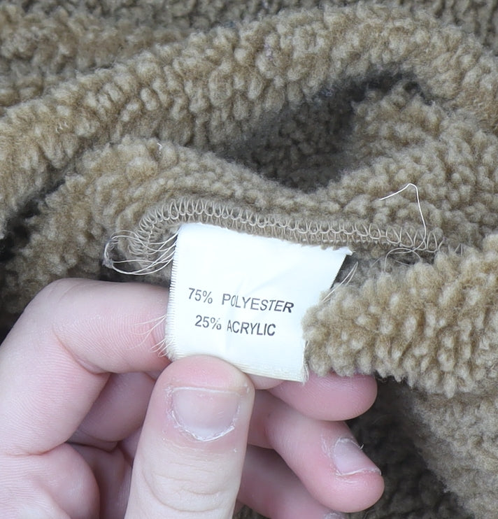 Lee Valley Men's Beige L Button Coat with Fleece Lining