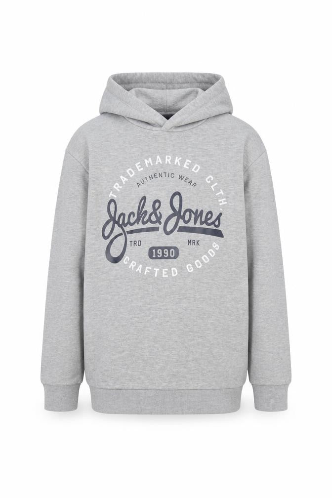 Jack & Jones Boys Grey Pullover Hoodie Size 164 Cotton Blend Casual