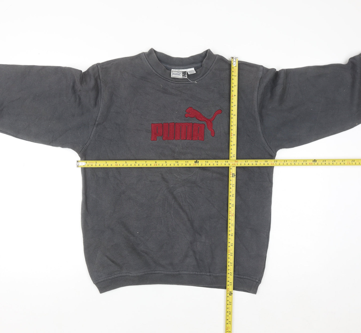 Puma Men’s Grey XL Crew Neck Pullover Sweatshirt Logo Fleece
