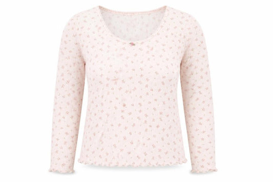 Primark Women Pink Floral Long Sleeve Pyjama Top Size 18-20
