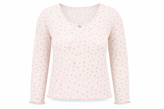 Primark Women Pink Floral Long Sleeve Pyjama Top Size 18-20