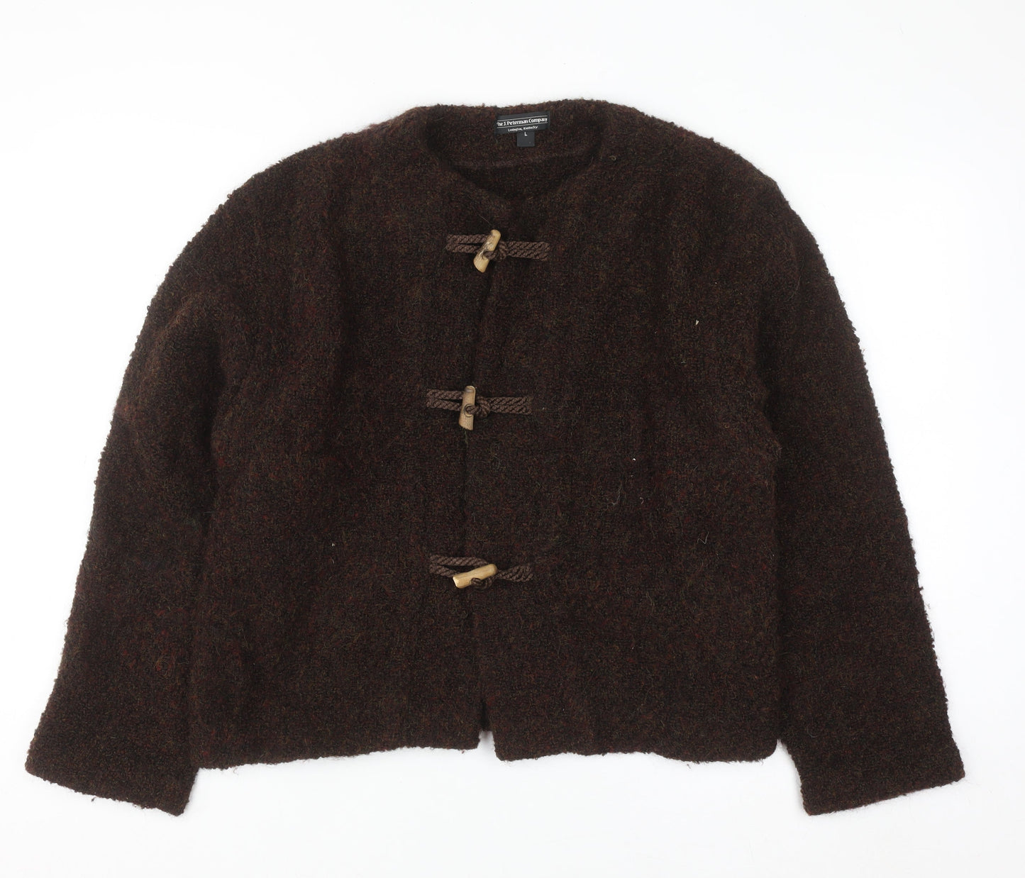 The J. Peterman Company Women's Brown Wool Cardigan L