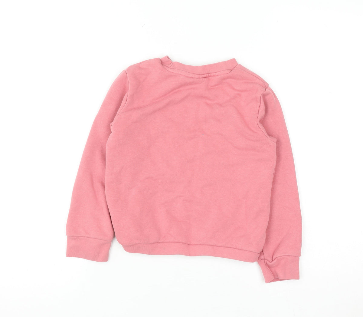Adidas Girls Pink 6-7 Years Pullover Crew Neck Graphic Sweatshirt