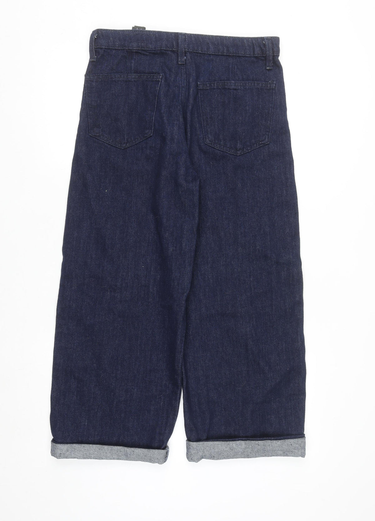 Zara Women's Blue Wide-Leg High Rise Cotton Jeans Size 8