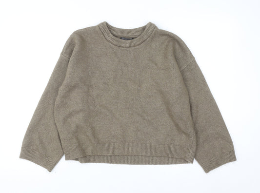 Dunnes Stores Women Brown Crew Neck Knit Pullover Jumper Size 12