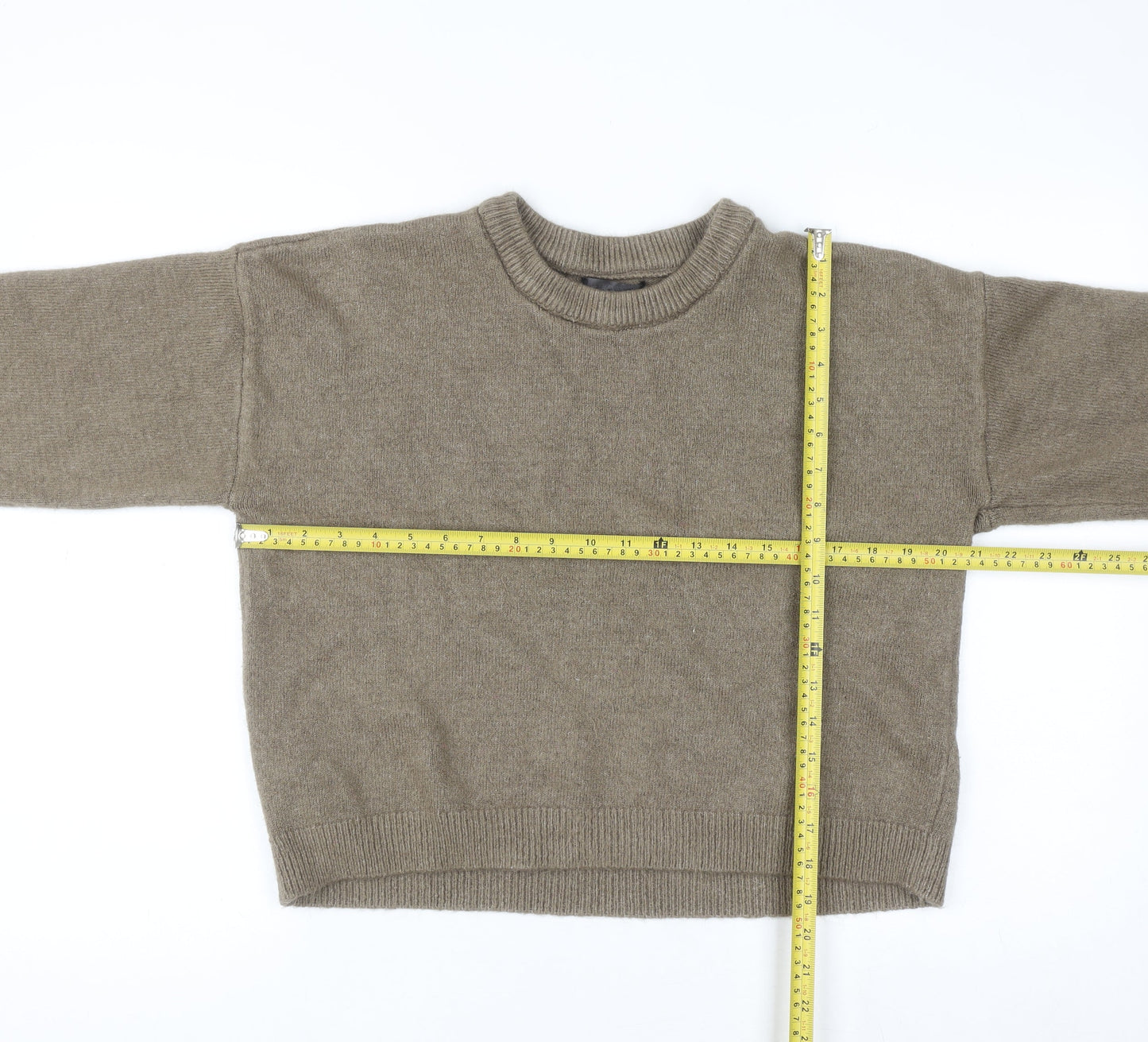 Dunnes Stores Women Brown Crew Neck Knit Pullover Jumper Size 12