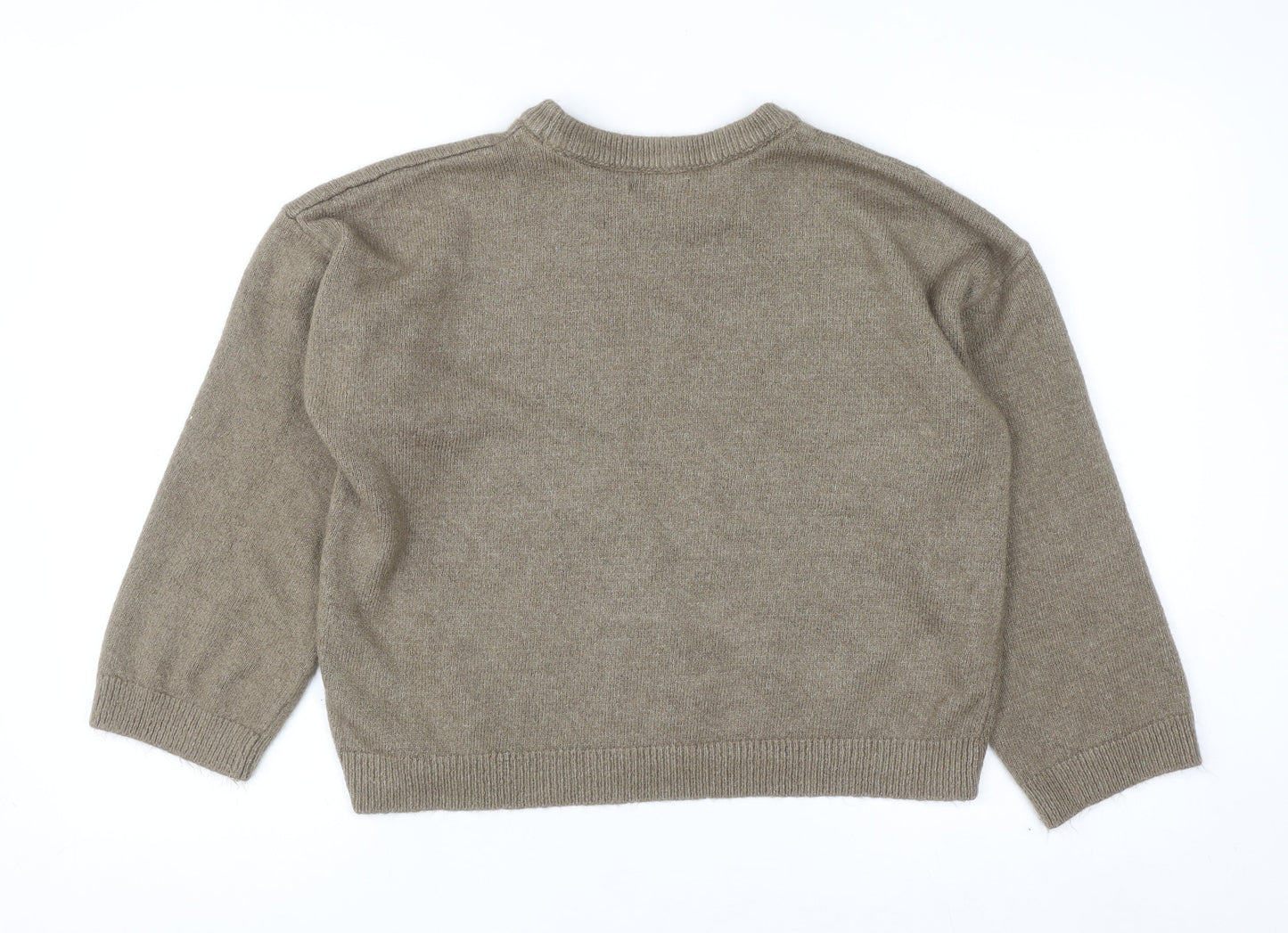 Dunnes Stores Women Brown Crew Neck Knit Pullover Jumper Size 12