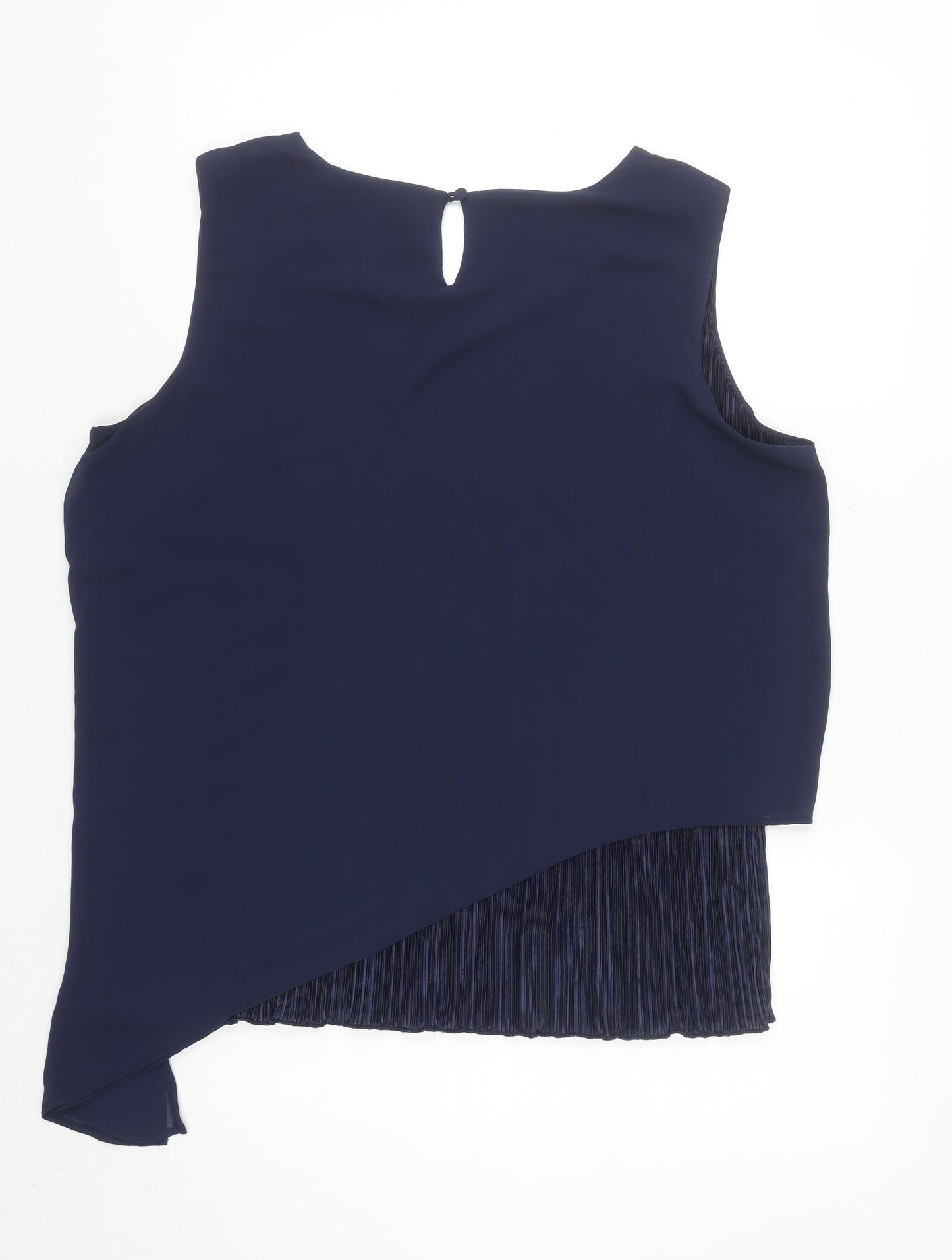 Klass Women Navy Blue Asymmetrical Sleeveless Blouse Size 20