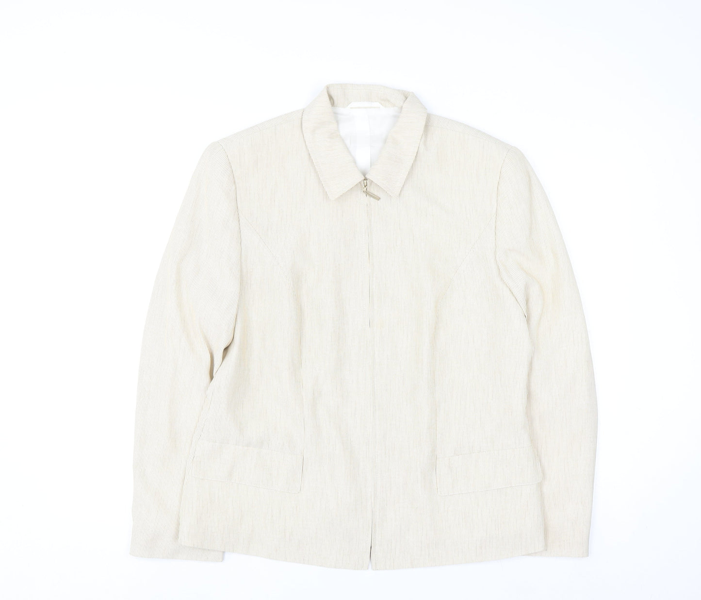 Gerry Weber Women's Beige Classic Suit Jacket Size 16 Polyester Lined