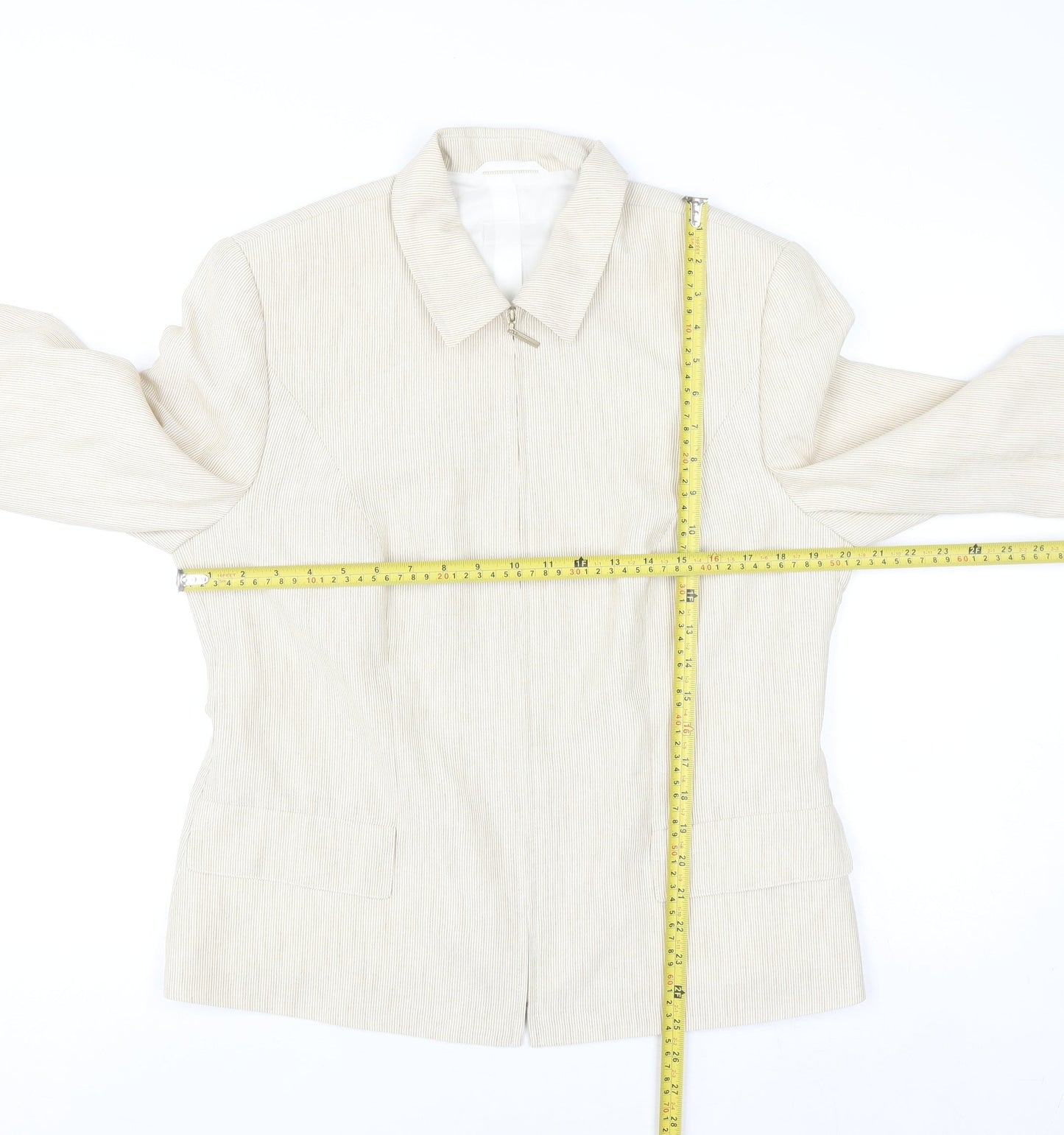 Gerry Weber Women's Beige Classic Suit Jacket Size 16 Polyester Lined