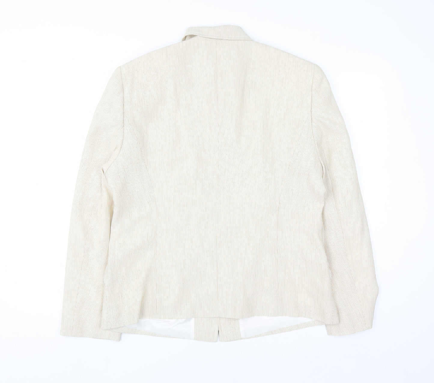 Gerry Weber Women's Beige Classic Suit Jacket Size 16 Polyester Lined