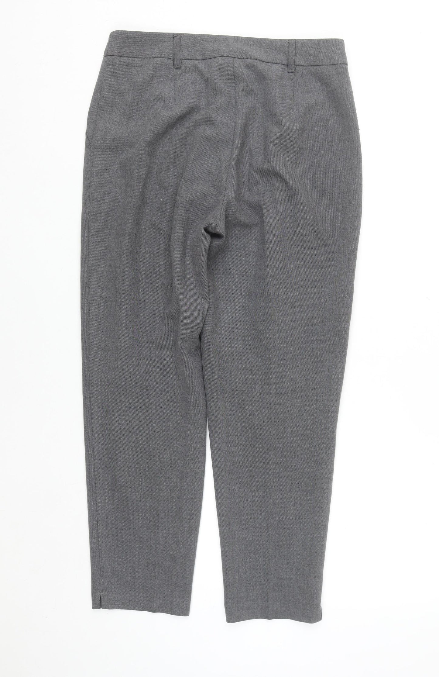 F&F Women's Grey Pleated Straight Leg Trousers UK 10