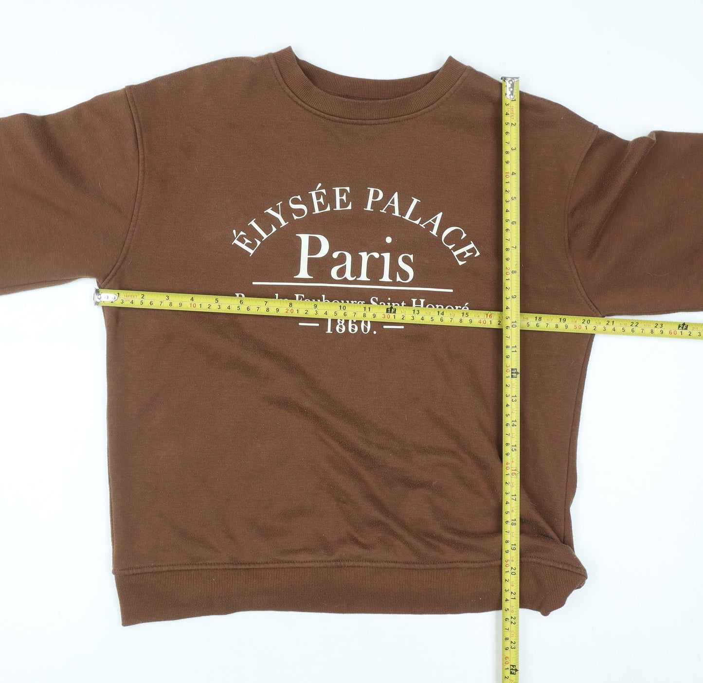 Dunnes Women Brown Élysée Palace Paris Pullover Sweatshirt XS