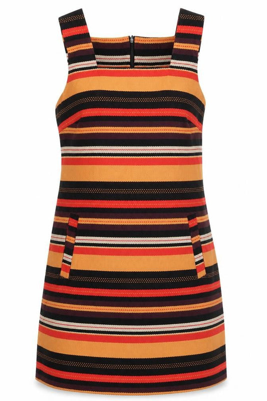 M&Co Women’s Multicoloured Stripe Shift Dress Size 18 Sleeveless