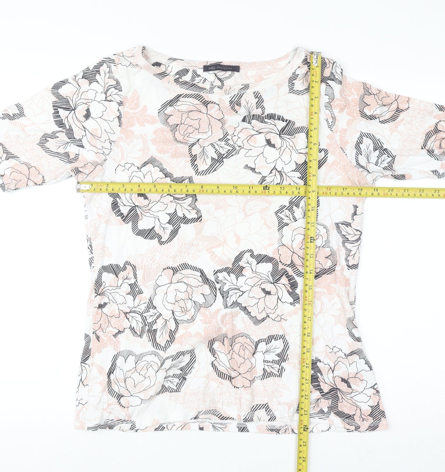 Marks and Spencer Womens 16 Multicoloured Floral Cotton T-Shirt