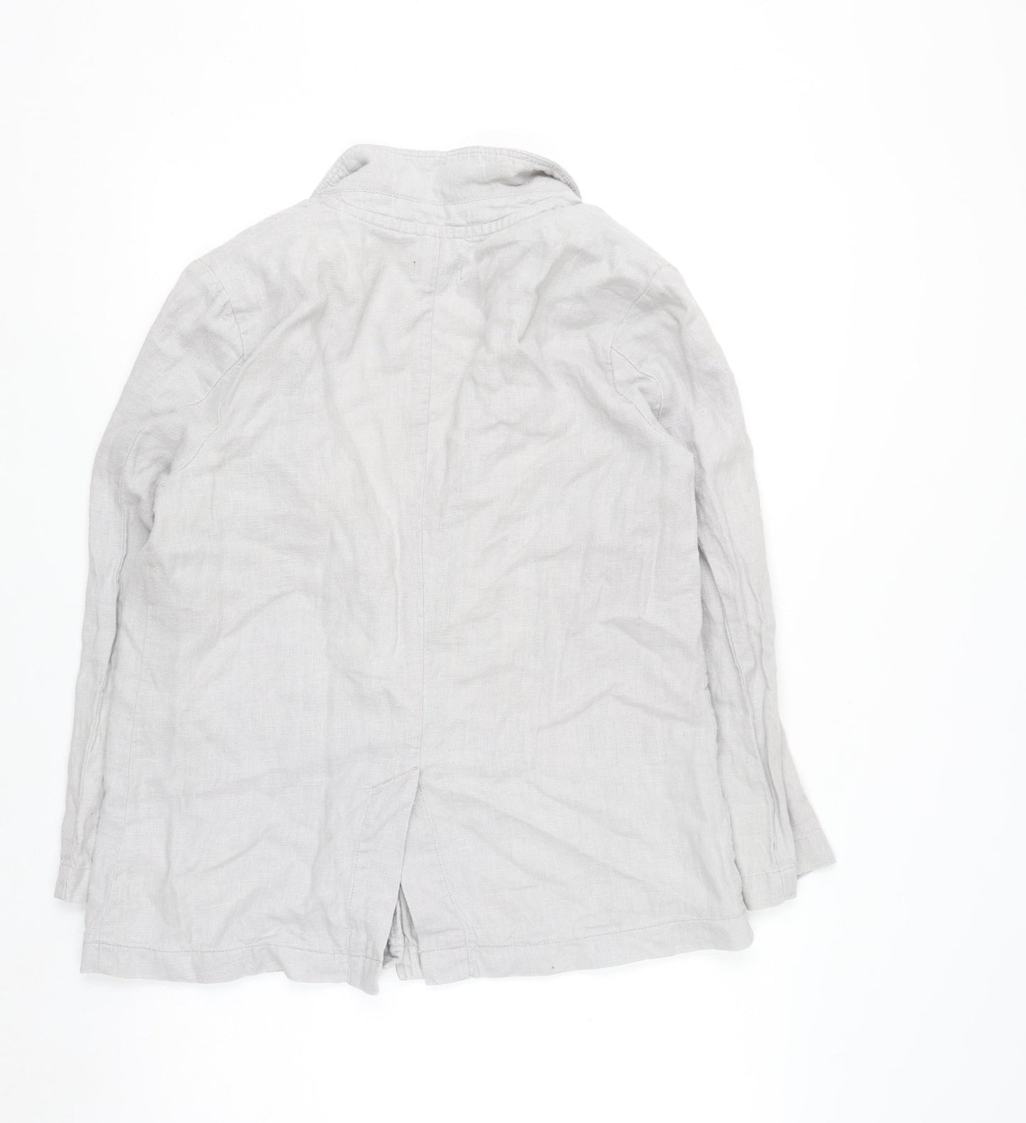 Topshop Women’s Grey Linen Blazer Jacket Size 14