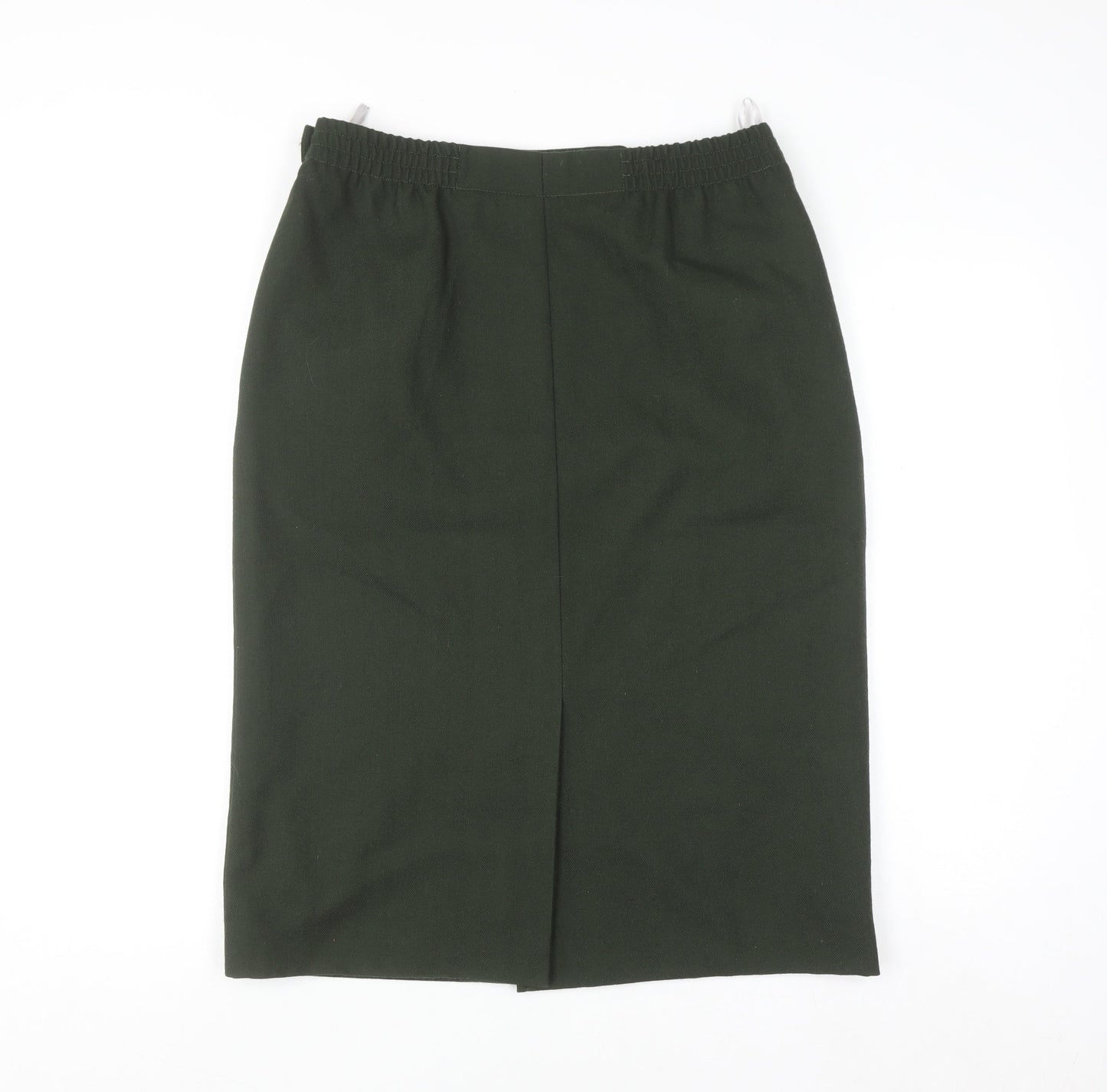 Avoca Women Green Wool Pencil Skirt M Knee Length Workwear