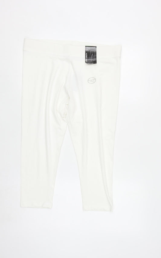 St. Bernard for Dunnes Stores White Cotton Stretch Capri Leggings L