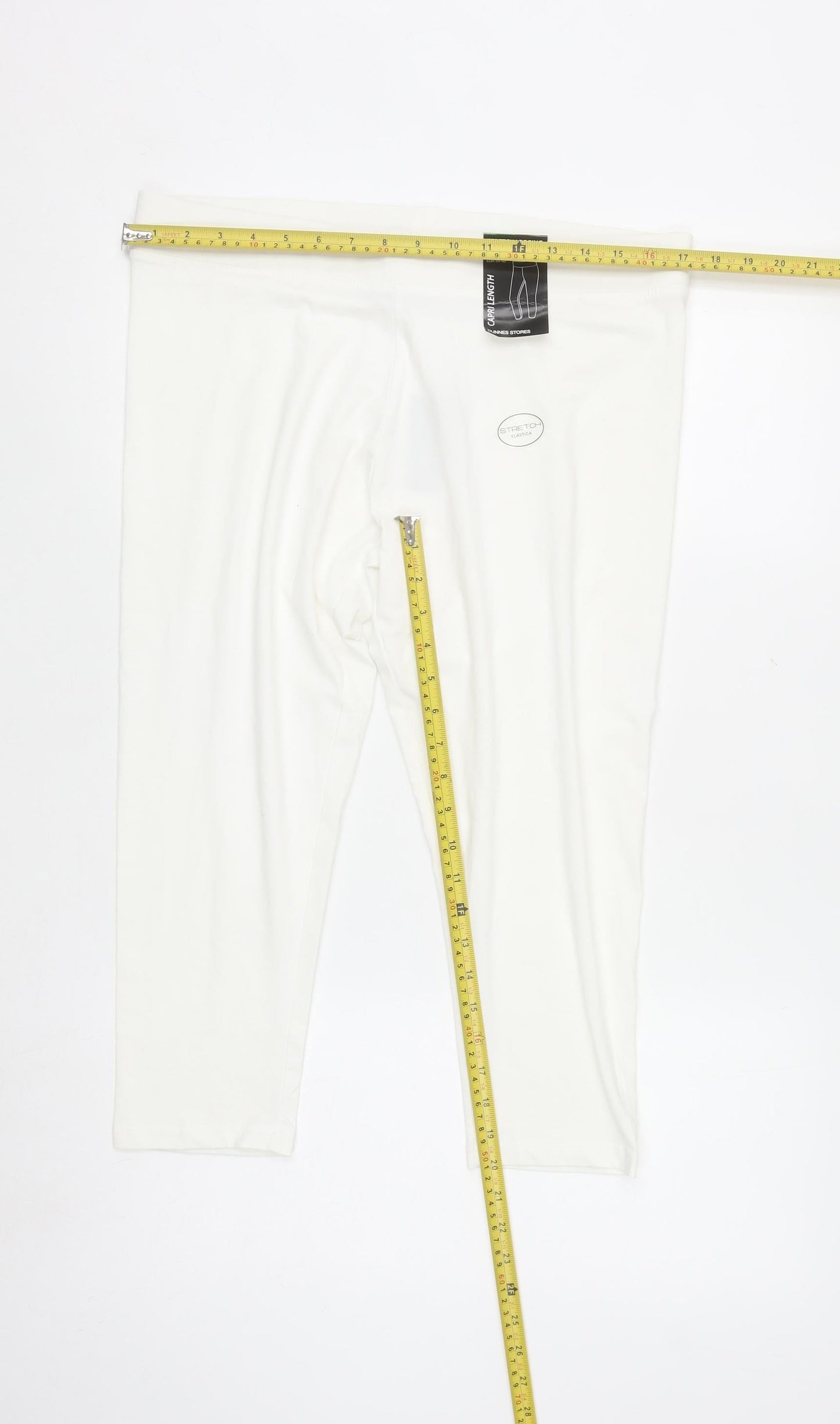 St. Bernard for Dunnes Stores White Cotton Stretch Capri Leggings L
