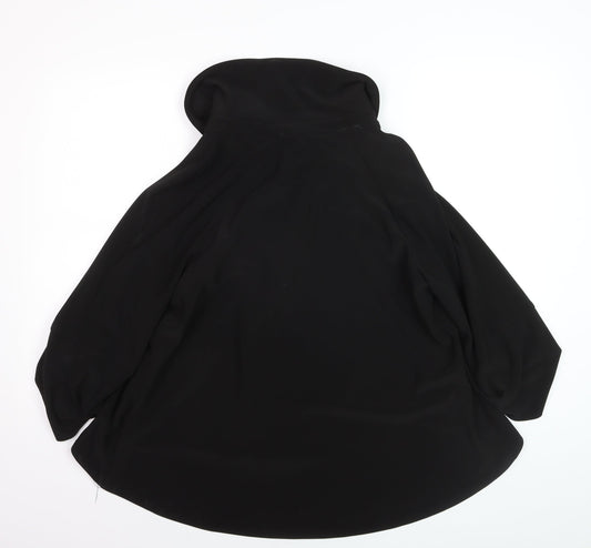 Joseph Ribkoff Women Black Size 10 Cape Jacket Mid-Length Elegant