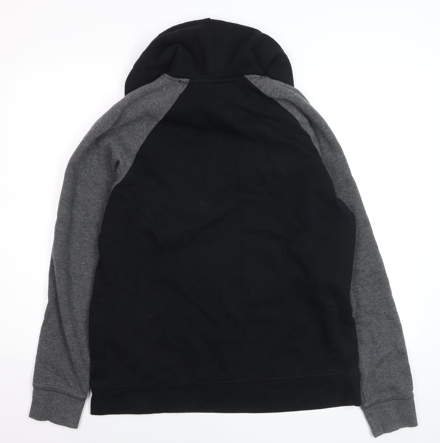 Reebok Mens Black Grey Pullover Hoodie Size M Fleece Sportswear