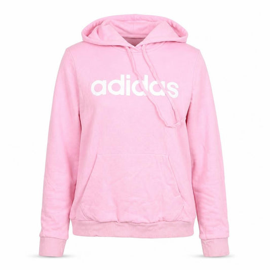 Adidas Women's Pink Pullover Hoodie Small Logo Cotton Blend