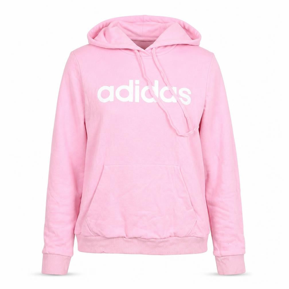 Adidas Women's Pink Pullover Hoodie Small Logo Cotton Blend
