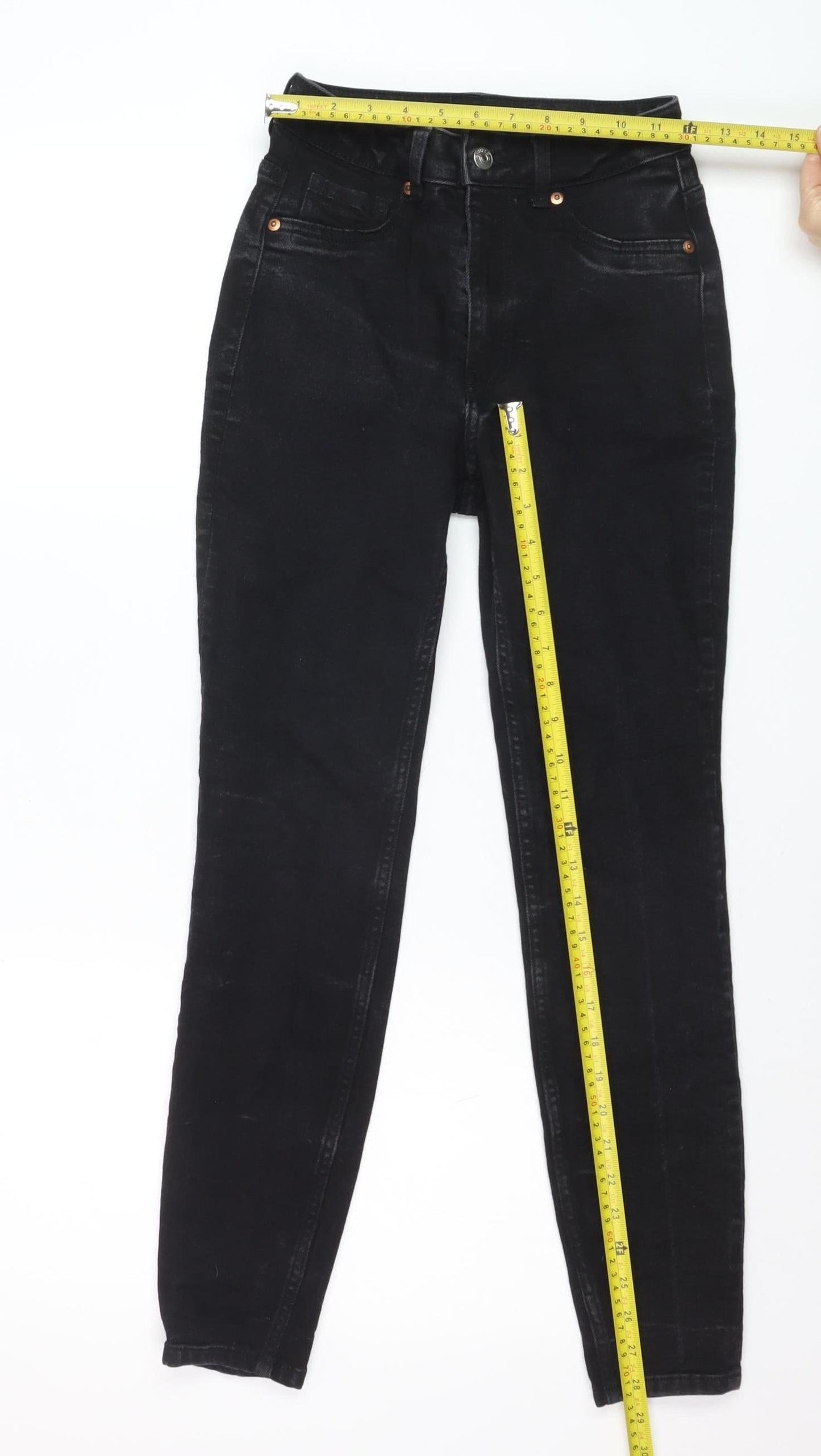 H&M Divided Women's Black Skinny High Rise Stretch Jeans Size 8