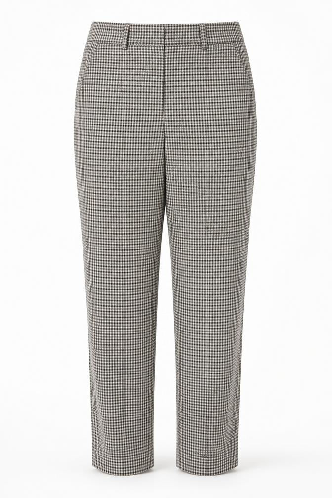 Zara Women Brown Check Slim Fit Chino Trousers Size 8