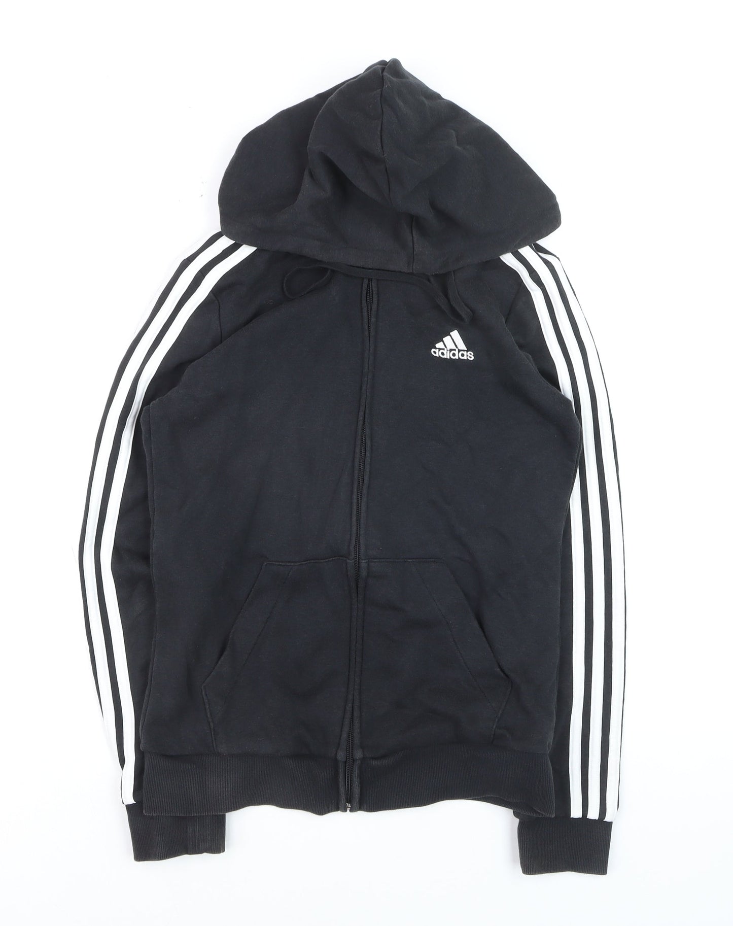 Adidas Boys Black Hooded Full Zip Track Jacket 8-10 Years