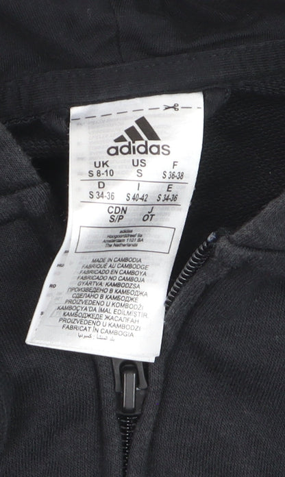 Additional view of Adidas boys’ black hooded full zip track jacket 8-10 years