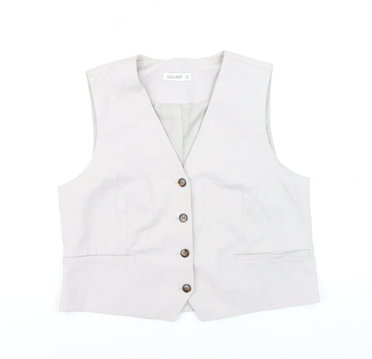 Gallery Womens Beige Suit Waistcoat UK 14 Classic Lined Vest