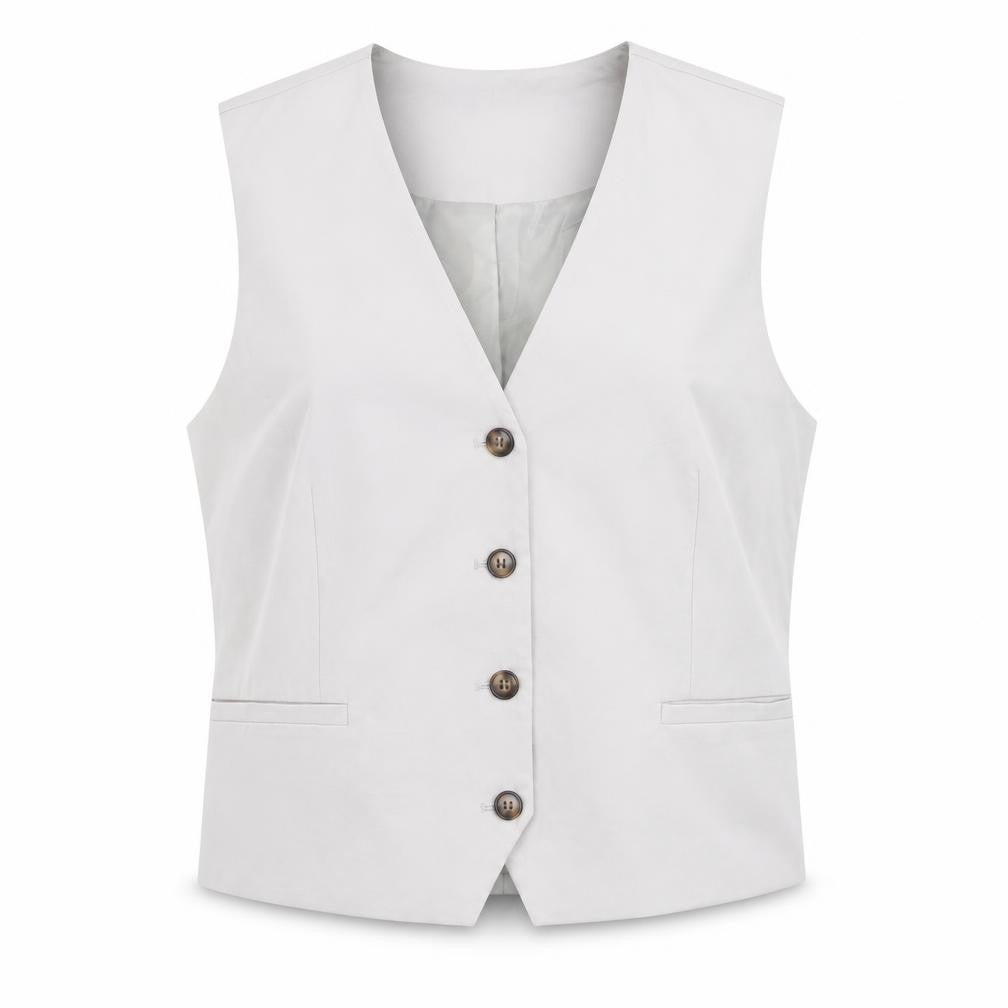 Gallery Womens Beige Suit Waistcoat UK 14 Classic Lined Vest