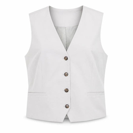 Gallery Womens Beige Suit Waistcoat UK 14 Classic Lined Vest