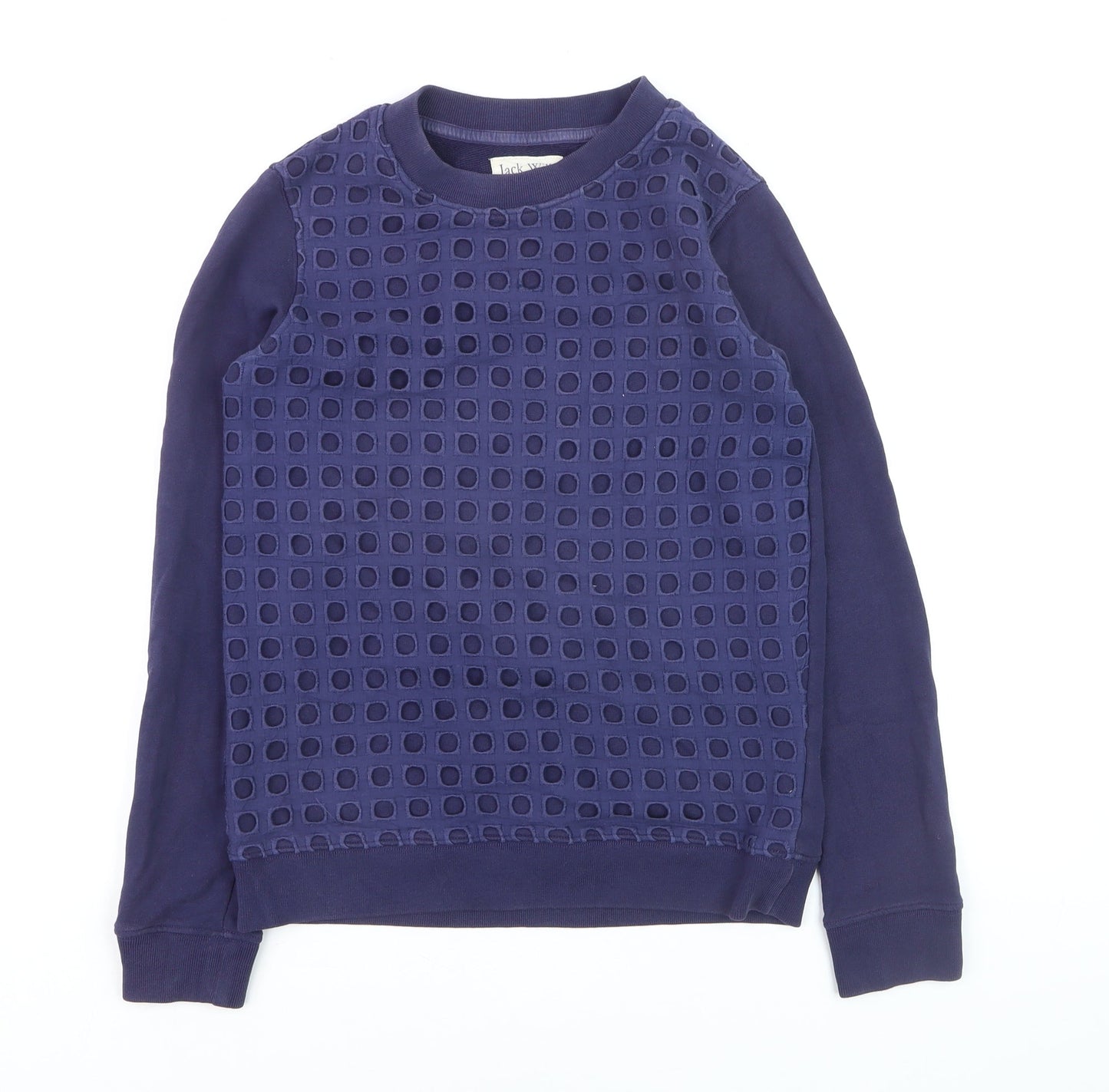 Jack Wills Women's Navy Cotton Crew Neck Long Sleeve Sweatshirt UK 10