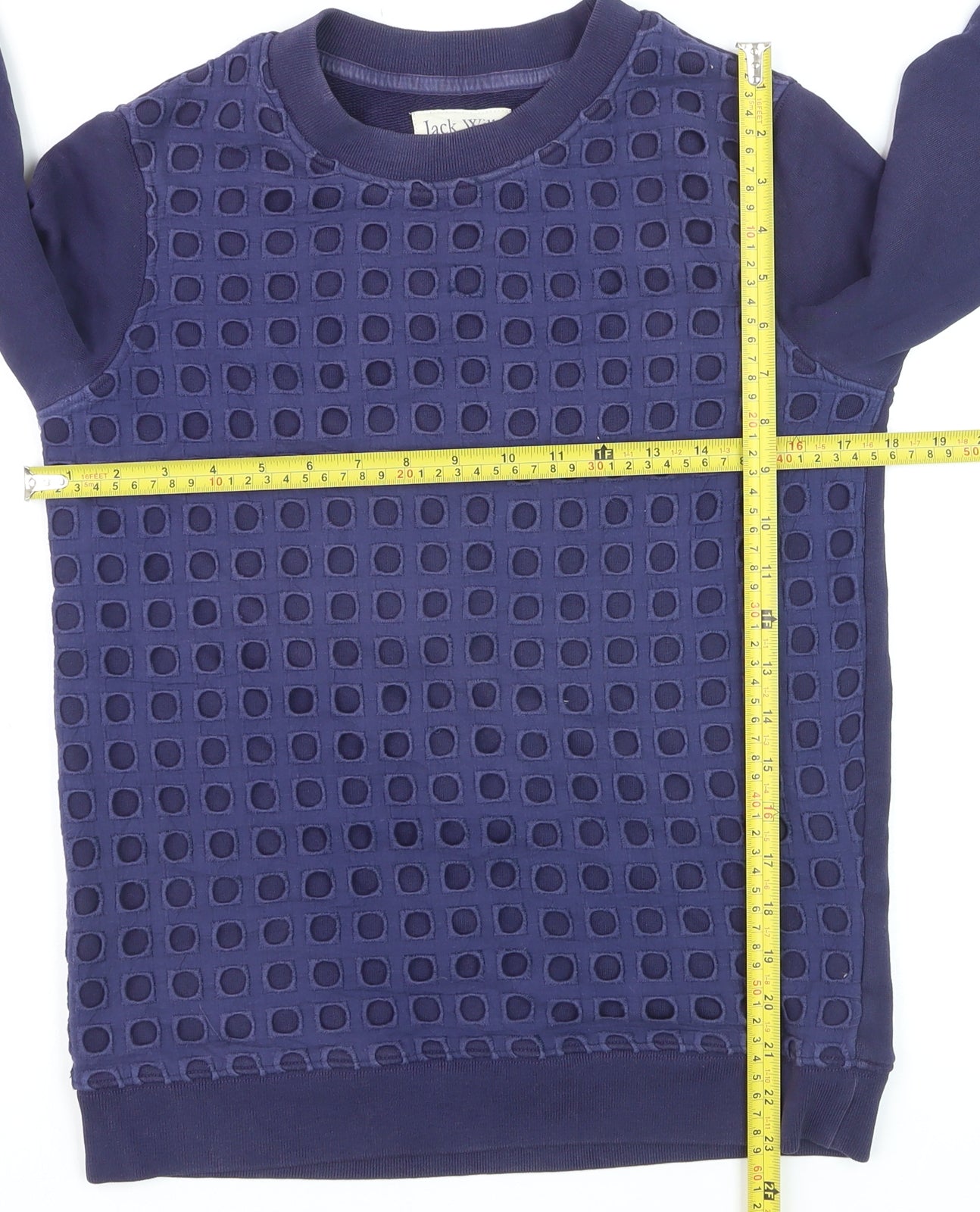 Jack Wills Women's Navy Cotton Crew Neck Long Sleeve Sweatshirt UK 10