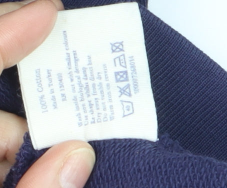 Jack Wills Women's Navy Cotton Crew Neck Long Sleeve Sweatshirt UK 10