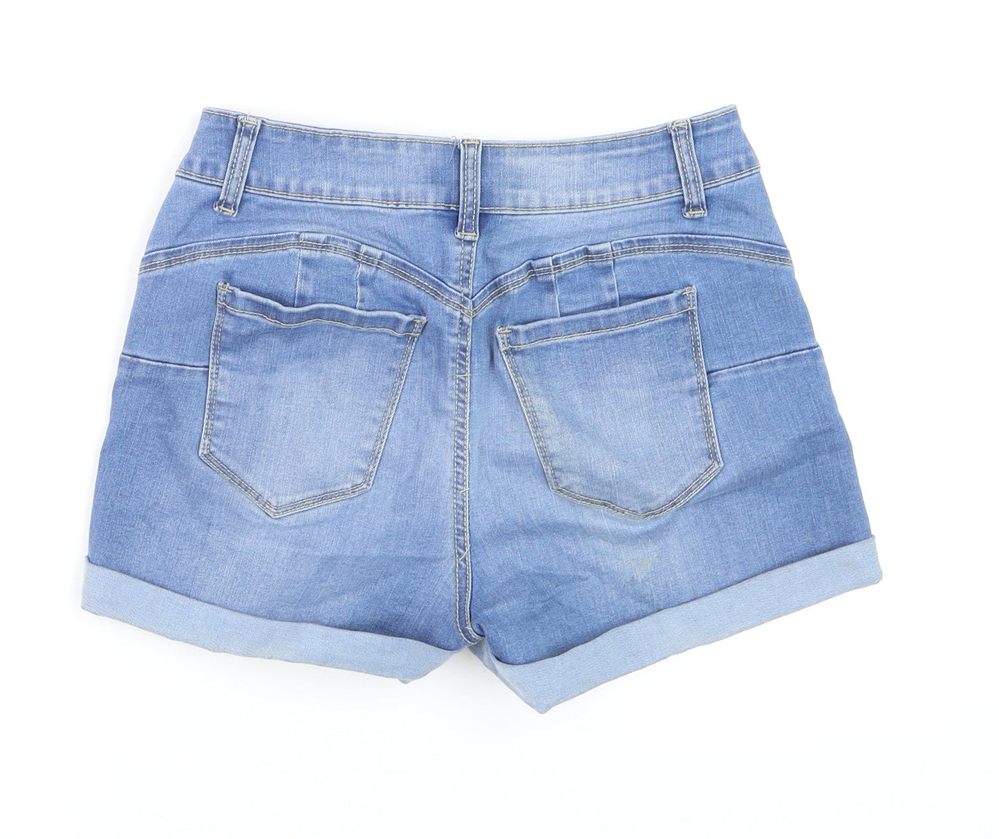 Wax Jean Women's Light Blue Denim Shorts Size S Cuffed 5-Pocket