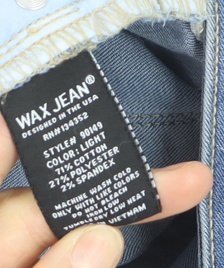 Wax Jean Women's Light Blue Denim Shorts Size S Cuffed 5-Pocket