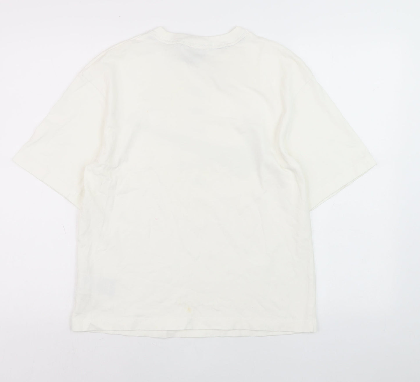Nike Womens White XS Relaxed Fit Cotton Logo T-Shirt