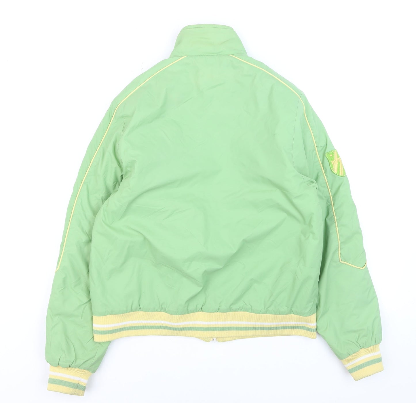 Back Swing 83 Women's Green Bomber Jacket Size 14 Casual Zip Up