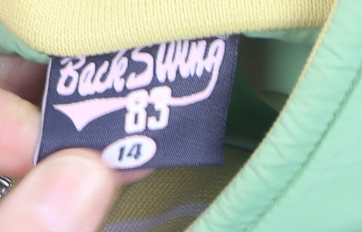 Back Swing 83 Women's Green Bomber Jacket Size 14 Casual Zip Up