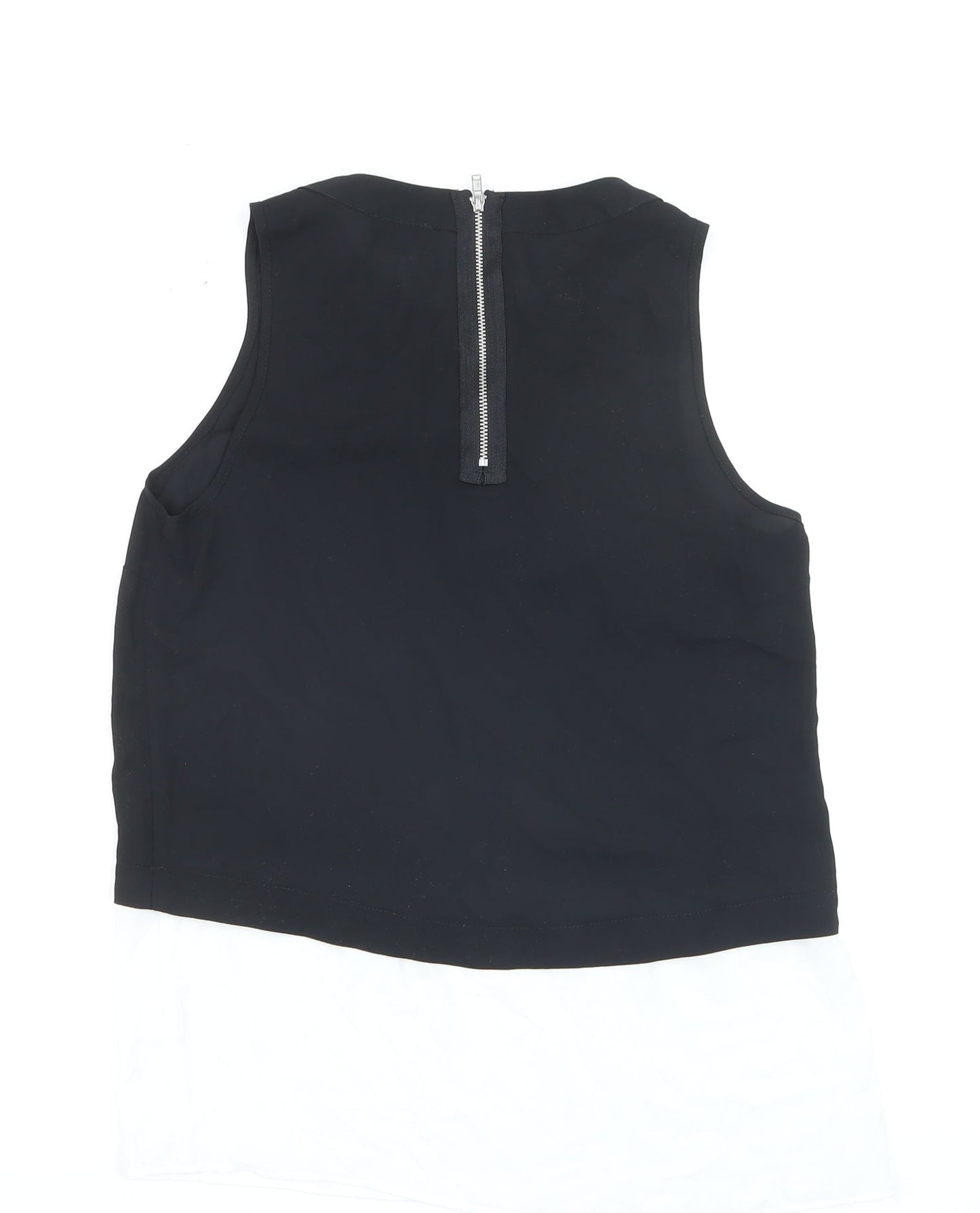 River Island Women’s Black Colourblock Sleeveless Blouse Size 8